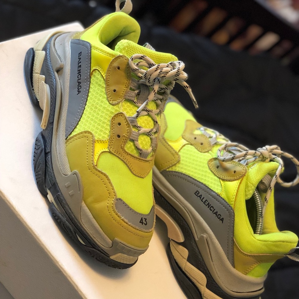 Neon green Balenciagas Tripple S